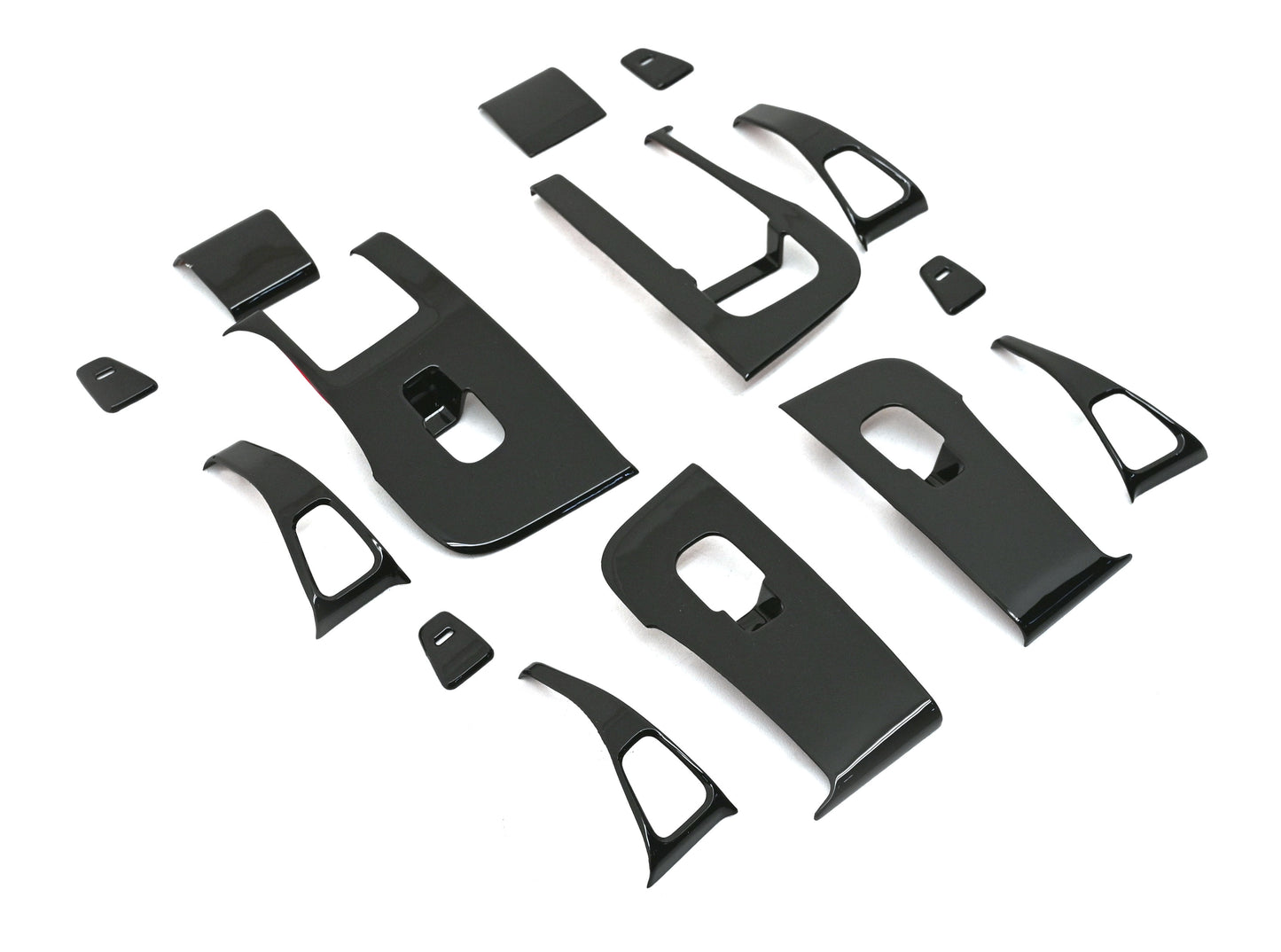 Tesla Model 3 Model Y 2021 2022 2023 14Pcs ABS Window Control Panel Cover Kit Matte Black