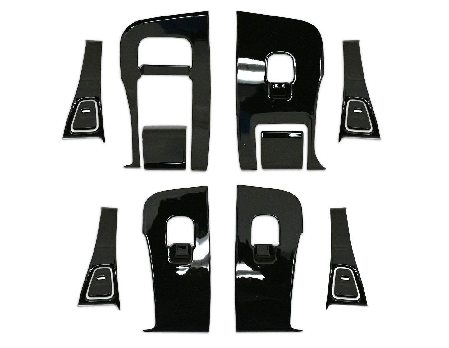 ABS Plastic Tesla Model 3/Y 2020-2024  14 Pcs Window Control Panel Cover Kit Gloss Black