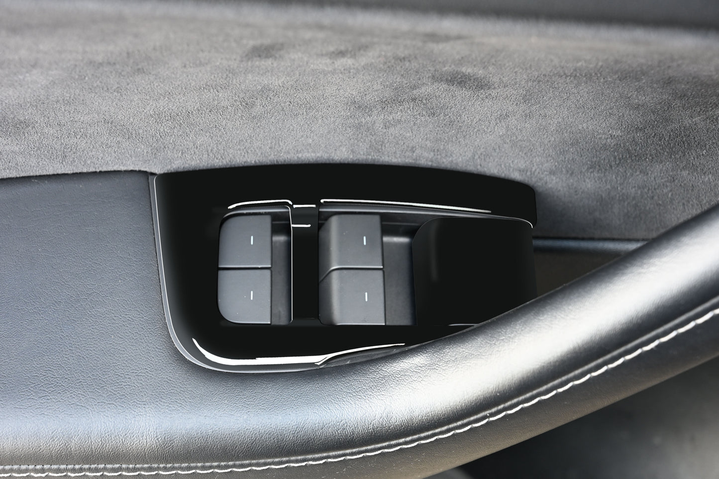 ABS Plastic Tesla Model 3/Y 2020-2024  14 Pcs Window Control Panel Cover Kit Gloss Black