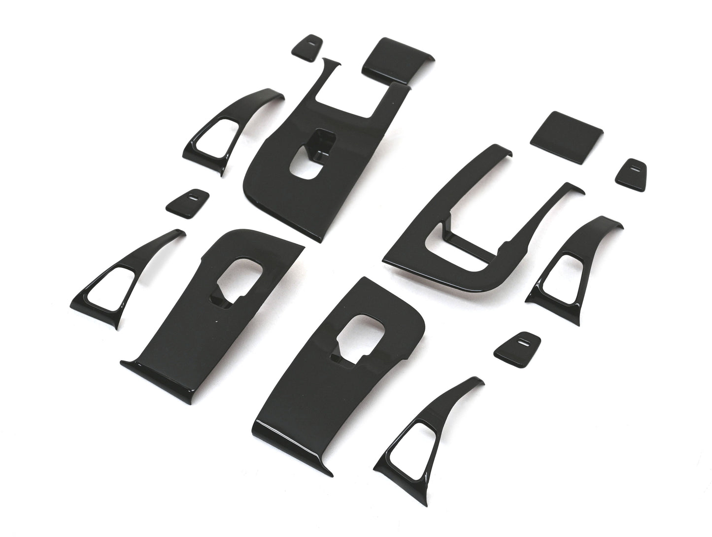 ABS Plastic Tesla Model 3/Y 2020-2024  14 Pcs Window Control Panel Cover Kit Gloss Black