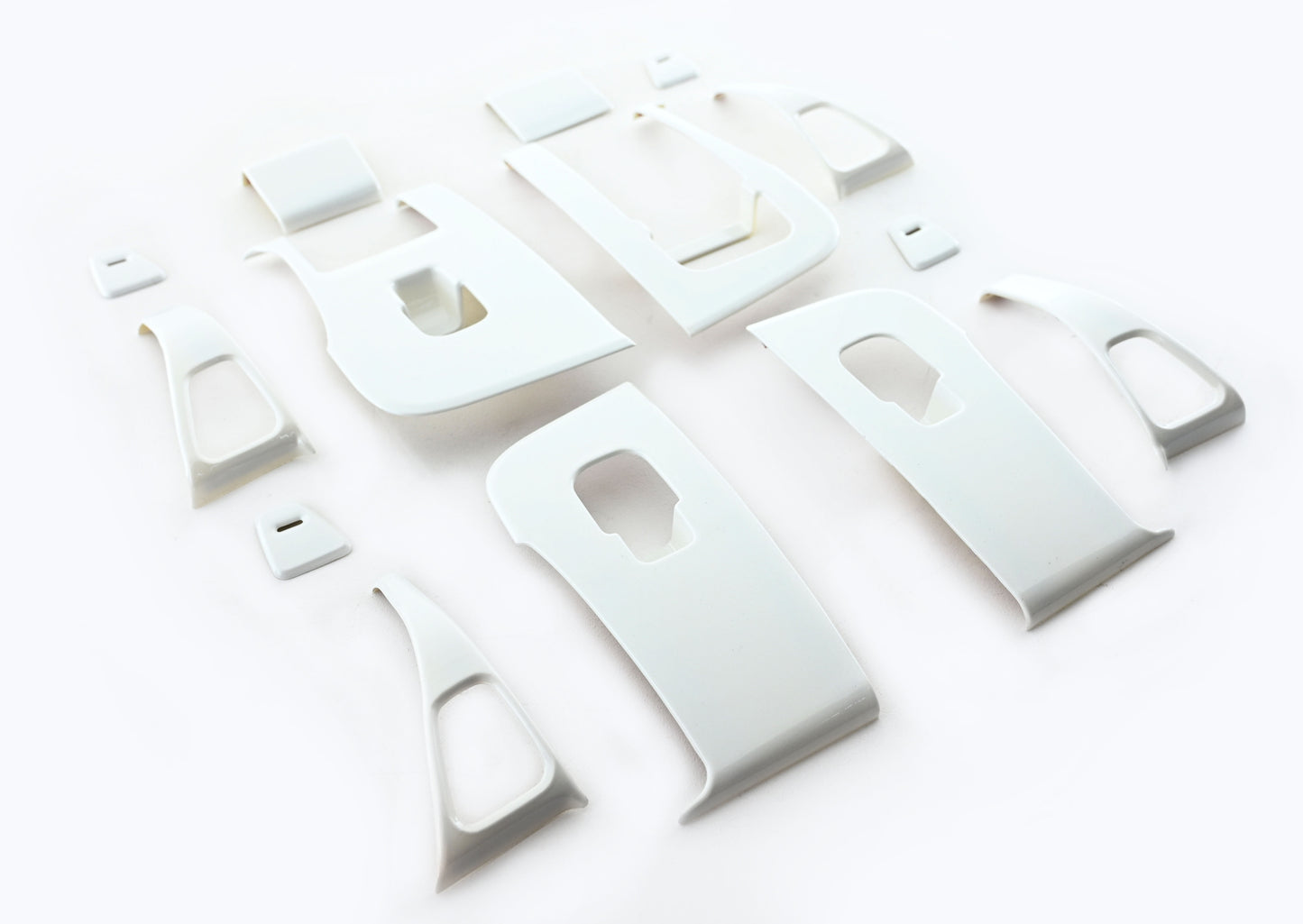 14Pcs ABS Plastic Tesla Model 3/Y 2020-2024  Window Control Panel Cover Door Kit Matte White