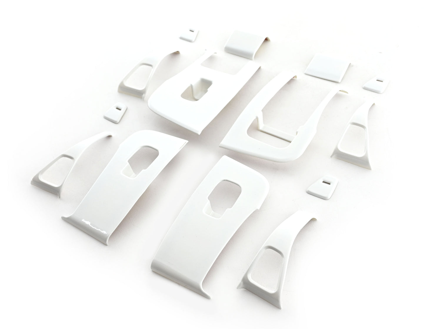 14Pcs ABS Plastic Tesla Model 3/Y 2020-2024  Window Control Panel Cover Door Kit Matte White