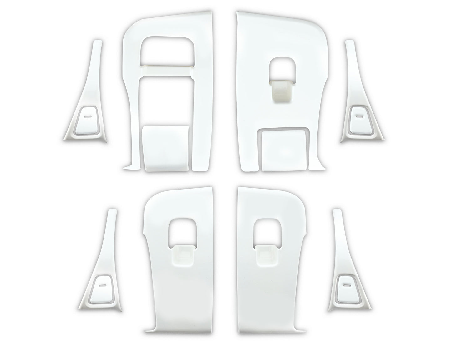 14Pcs ABS Plastic Tesla Model 3/Y 2020-2024  Window Control Panel Cover Door Kit Matte White