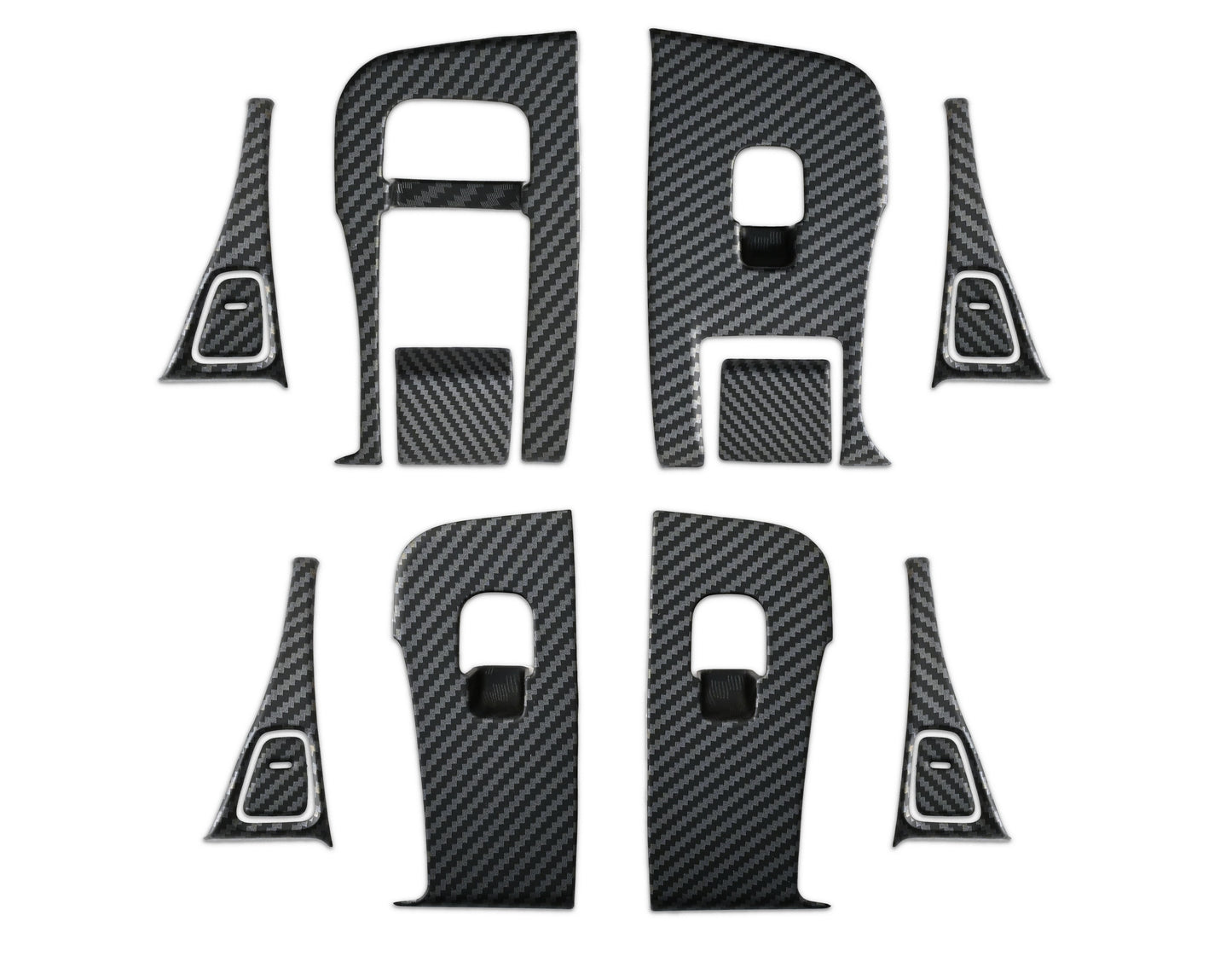 ABS Plastic Tesla Model 3/Y 2020-2024  14 Pcs Window Control Panel Cover Door Kit Matte Carbon