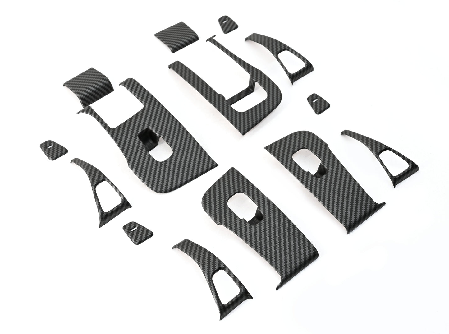 ABS Plastic Tesla Model 3/Y 2020-2024  14 Pcs Window Control Panel Cover Door Kit Matte Carbon