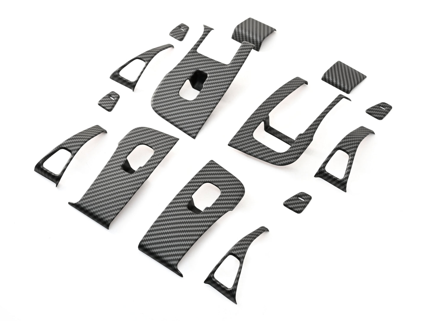 ABS Plastic Tesla Model 3/Y 2020-2024  14 Pcs Window Control Panel Cover Door Kit Matte Carbon