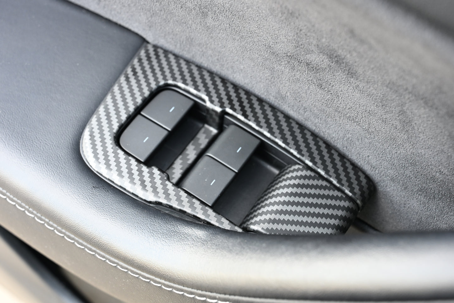 ABS Plastic Tesla Model 3/Y 2020-2024  14 Pcs Window Control Panel Cover Door Kit Matte Carbon