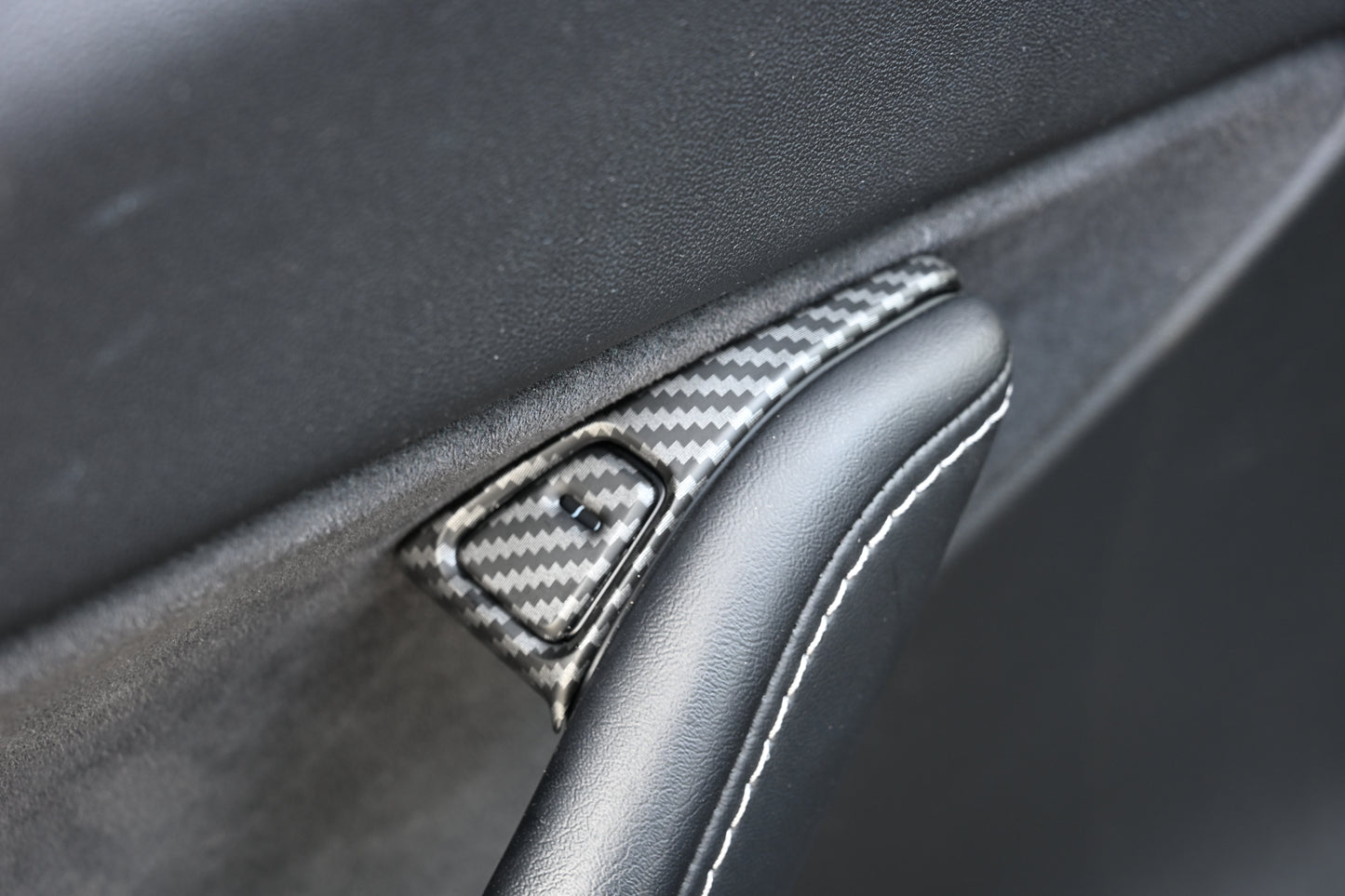 ABS Plastic Tesla Model 3/Y 2020-2024  14 Pcs Window Control Panel Cover Door Kit Matte Carbon