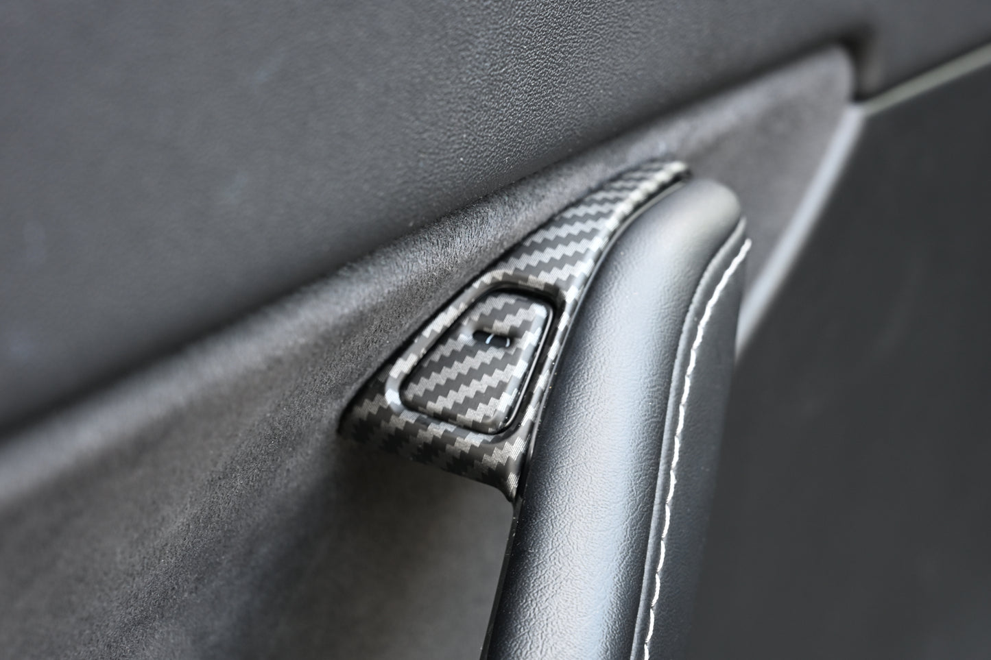 ABS Plastic Tesla Model 3/Y 2020-2024  14 Pcs Window Control Panel Cover Door Kit Matte Carbon