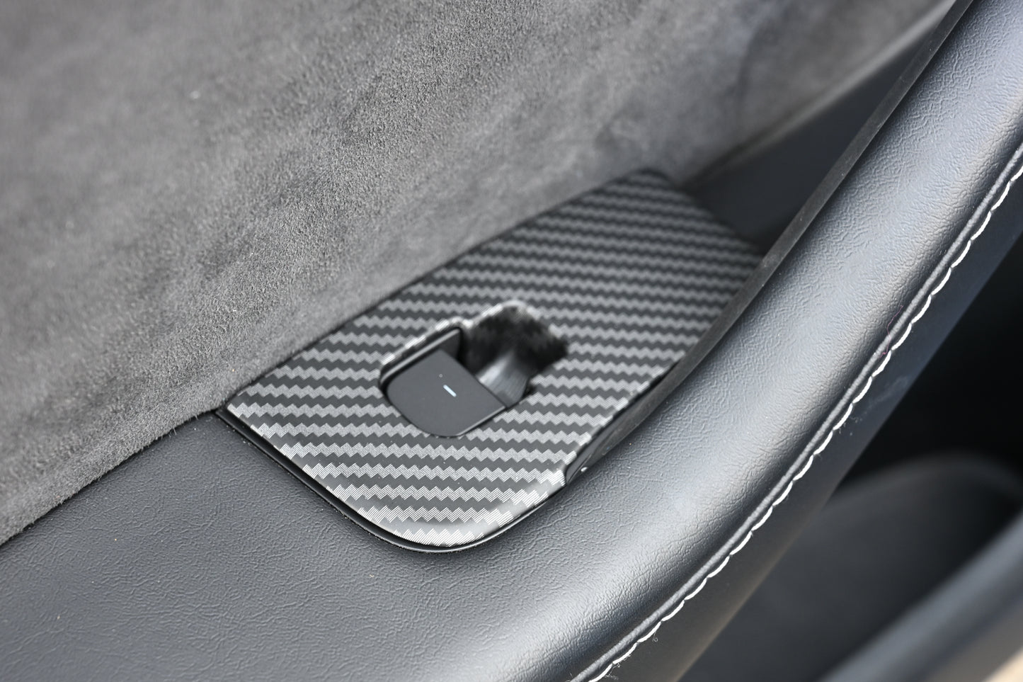 ABS Plastic Tesla Model 3/Y 2020-2024  14 Pcs Window Control Panel Cover Door Kit Matte Carbon