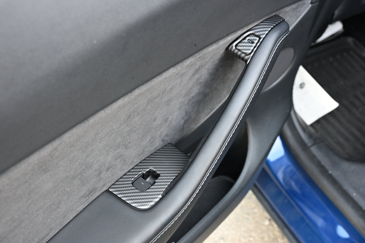 ABS Plastic Tesla Model 3/Y 2020-2024  14 Pcs Window Control Panel Cover Door Kit Matte Carbon