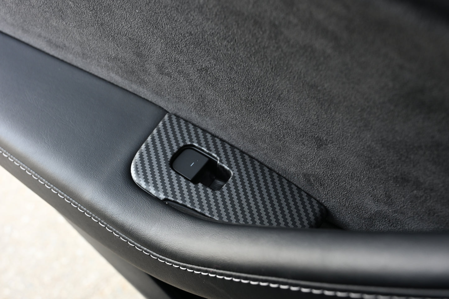 ABS Plastic Tesla Model 3/Y 2020-2024  14 Pcs Window Control Panel Cover Door Kit Matte Carbon