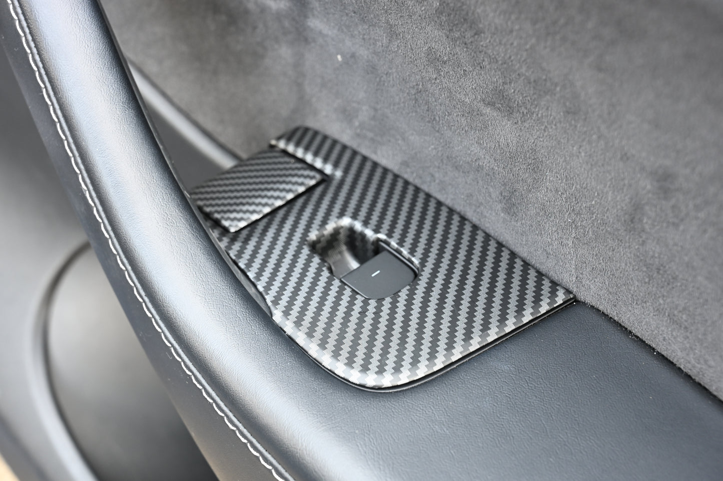 ABS Plastic Tesla Model 3/Y 2020-2024  14 Pcs Window Control Panel Cover Door Kit Matte Carbon