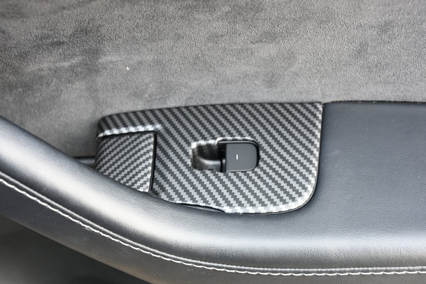 ABS Plastic Tesla Model 3/Y 2020-2024  14 Pcs Window Control Panel Cover Door Kit Matte Carbon