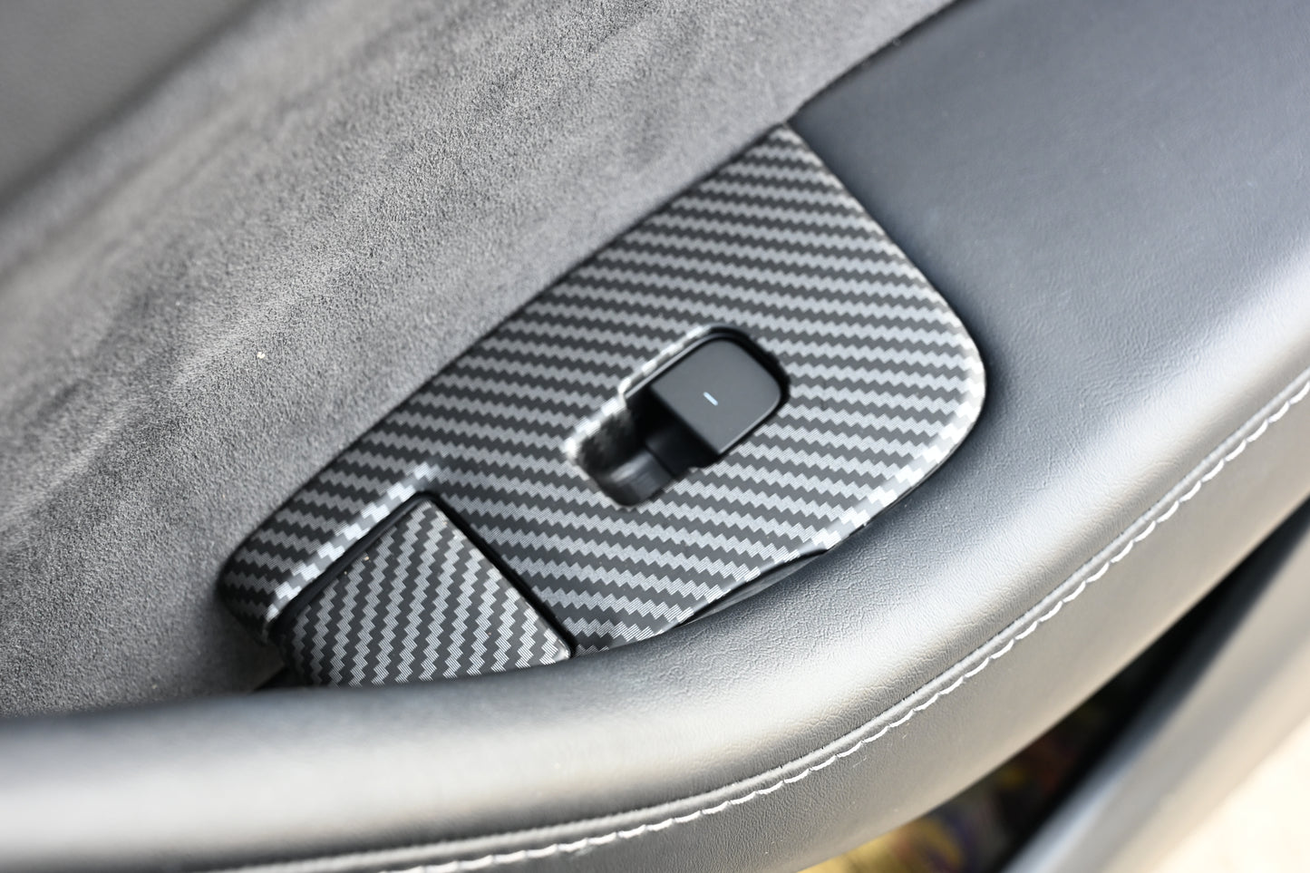 ABS Plastic Tesla Model 3/Y 2020-2024  14 Pcs Window Control Panel Cover Door Kit Matte Carbon