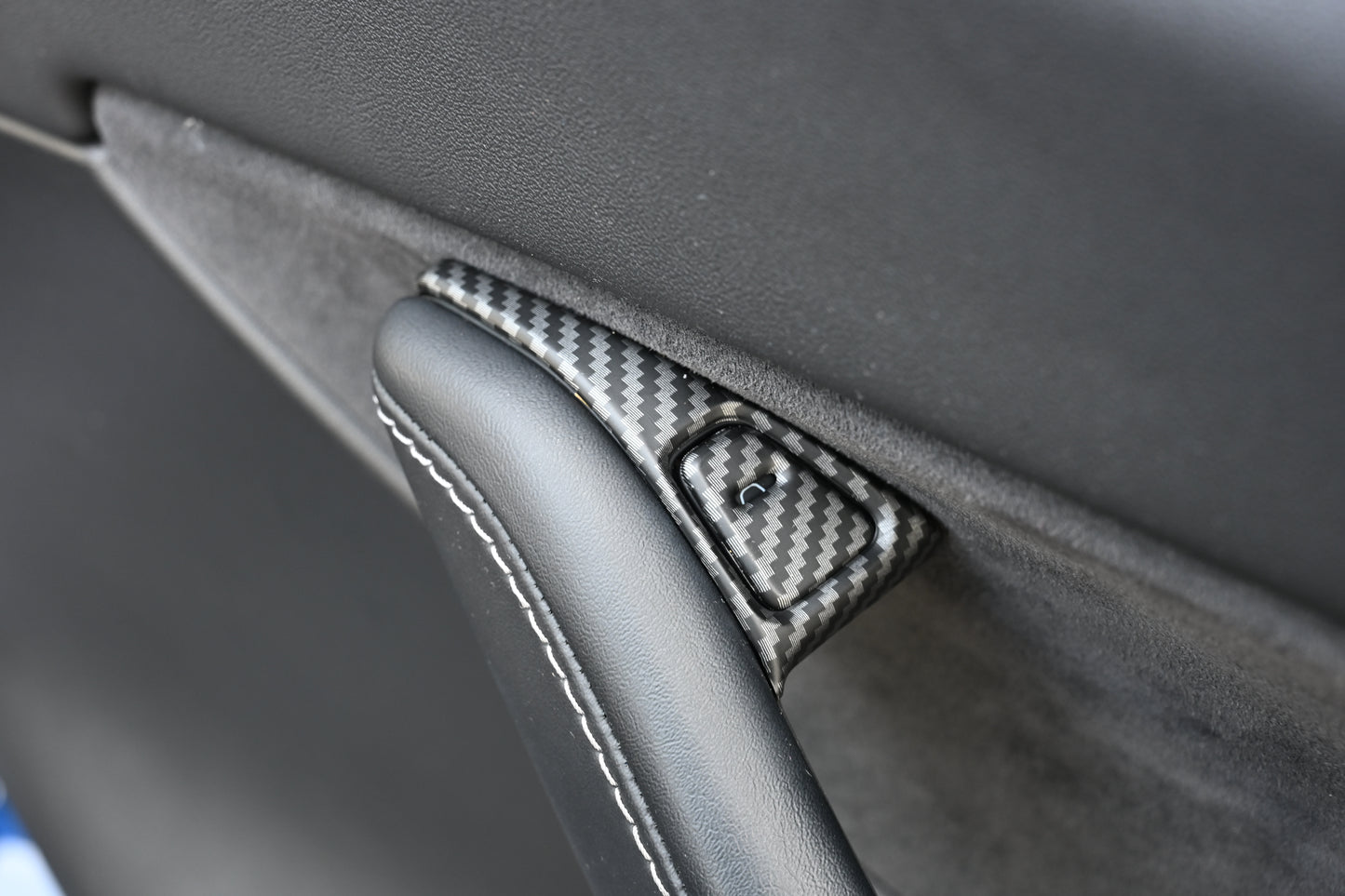 ABS Plastic Tesla Model 3/Y 2020-2024  14 Pcs Window Control Panel Cover Door Kit Matte Carbon