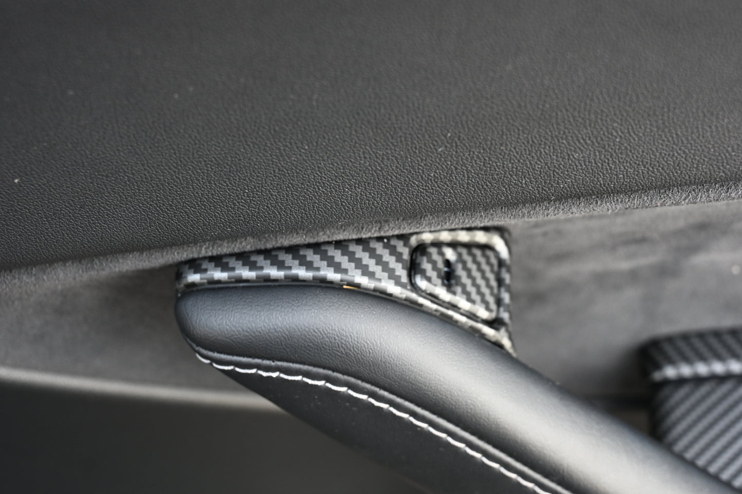 ABS Plastic Tesla Model 3/Y 2020-2024  14 Pcs Window Control Panel Cover Door Kit Matte Carbon