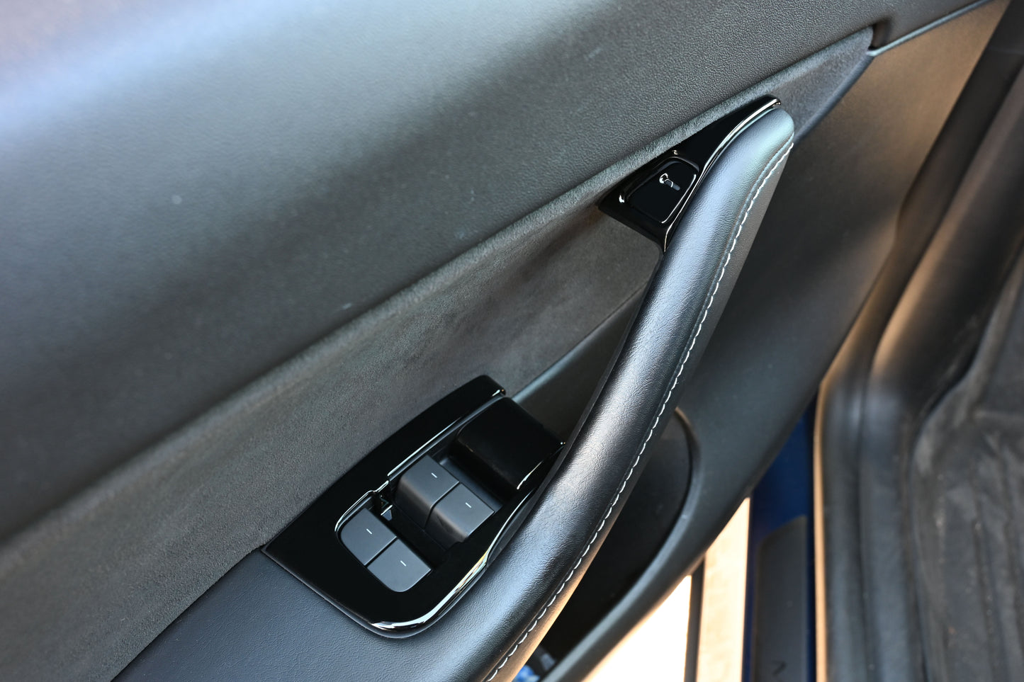 ABS Plastic Tesla Model 3/Y 2020-2024  14 Pcs Window Control Panel Cover Kit Gloss Black