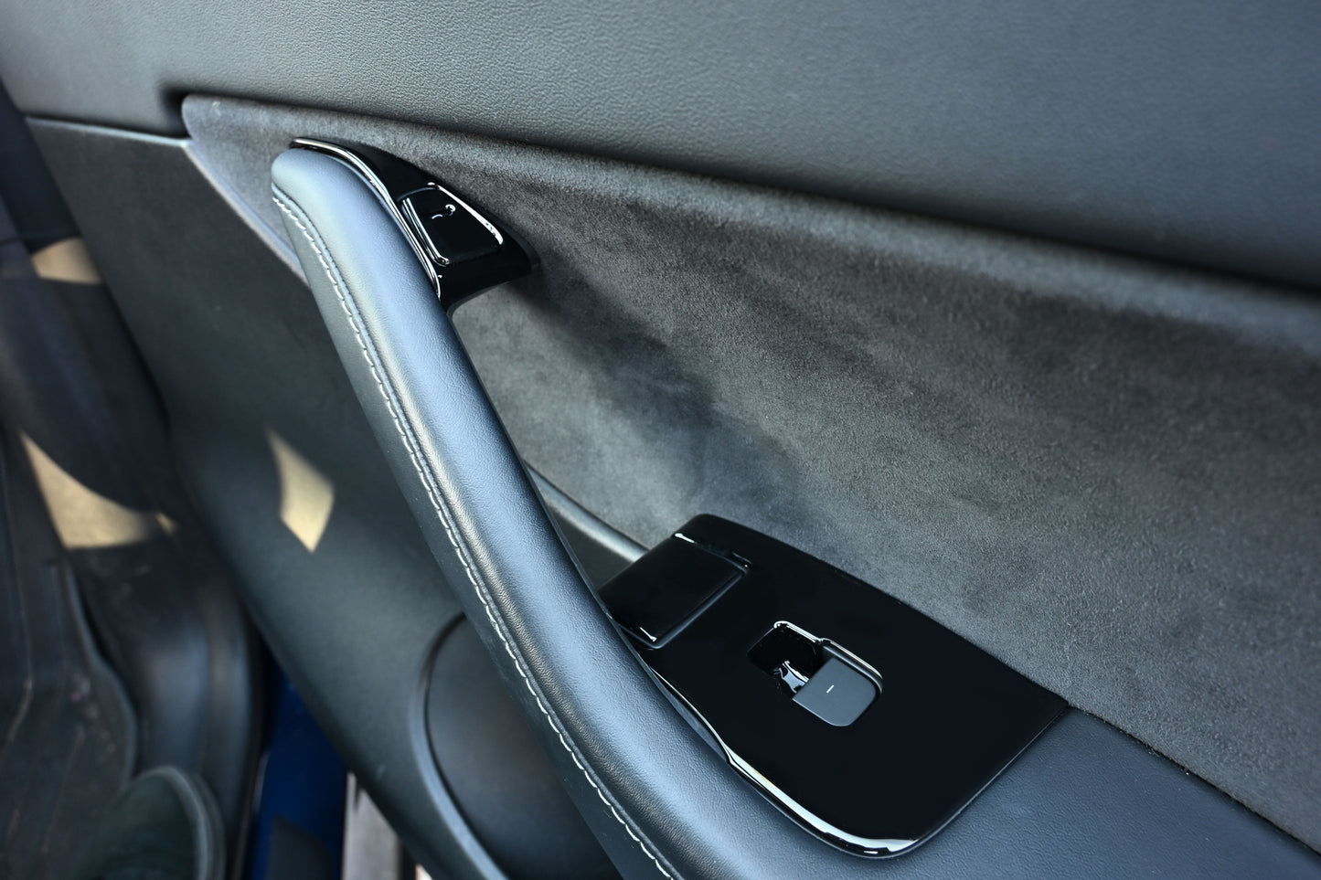 ABS Plastic Tesla Model 3/Y 2020-2024  14 Pcs Window Control Panel Cover Kit Gloss Black