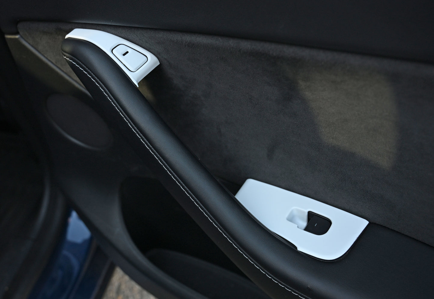 14Pcs ABS Plastic Tesla Model 3/Y 2020-2024  Window Control Panel Cover Door Kit Matte White