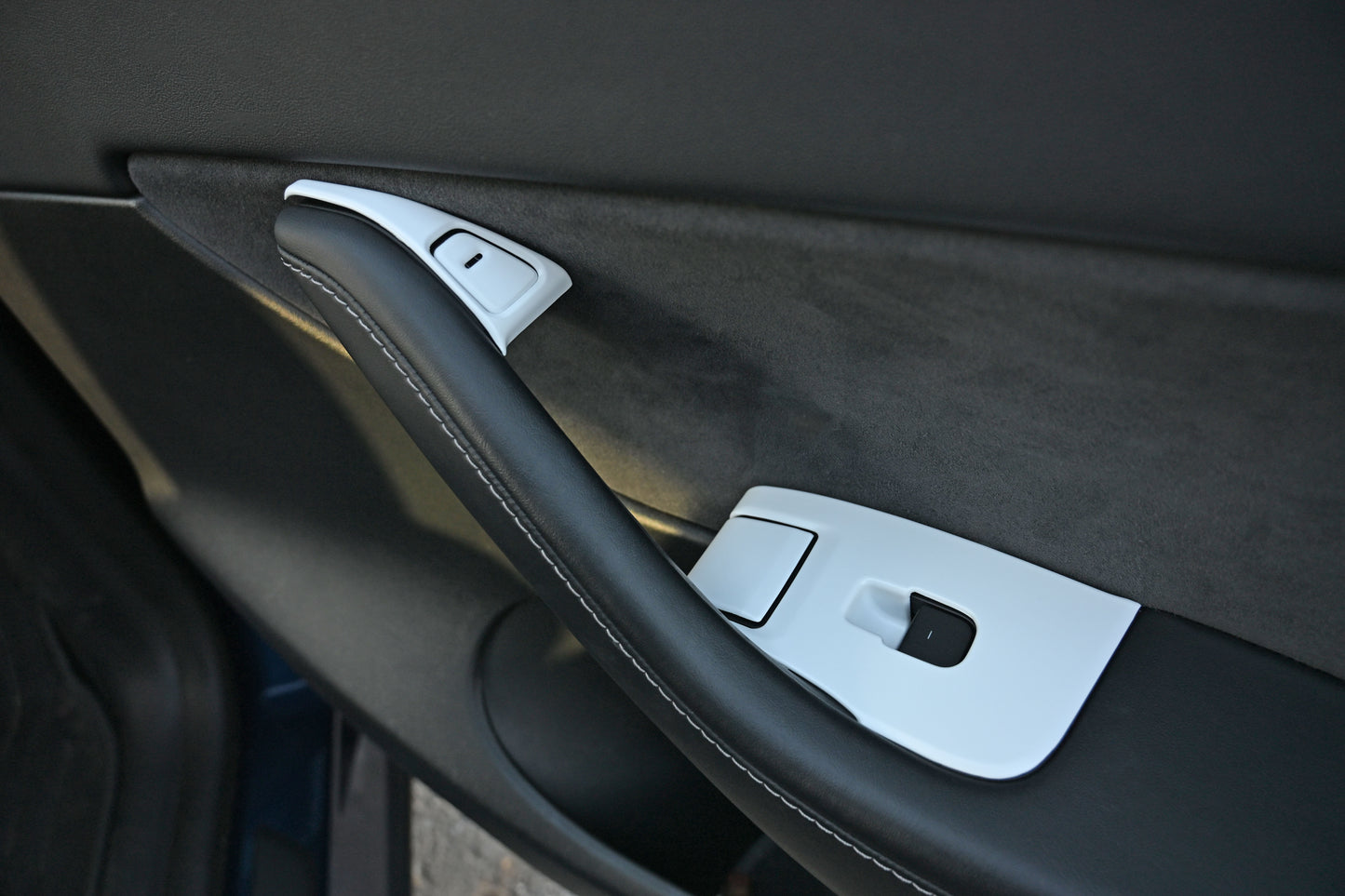 14Pcs ABS Plastic Tesla Model 3/Y 2020-2024  Window Control Panel Cover Door Kit Matte White