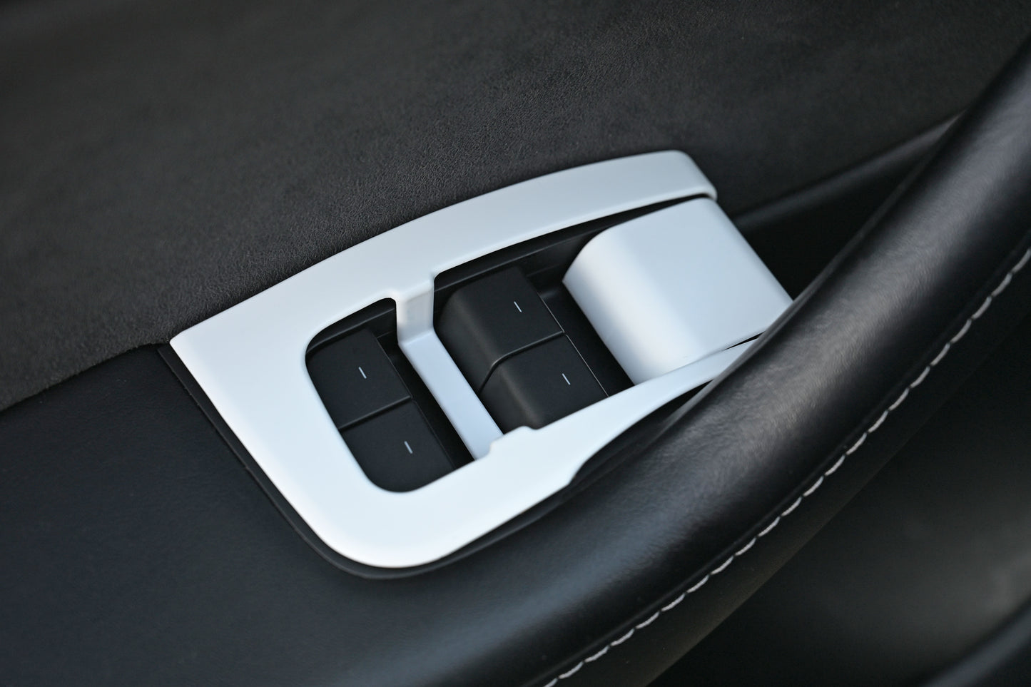 14Pcs ABS Plastic Tesla Model 3/Y 2020-2024  Window Control Panel Cover Door Kit Matte White