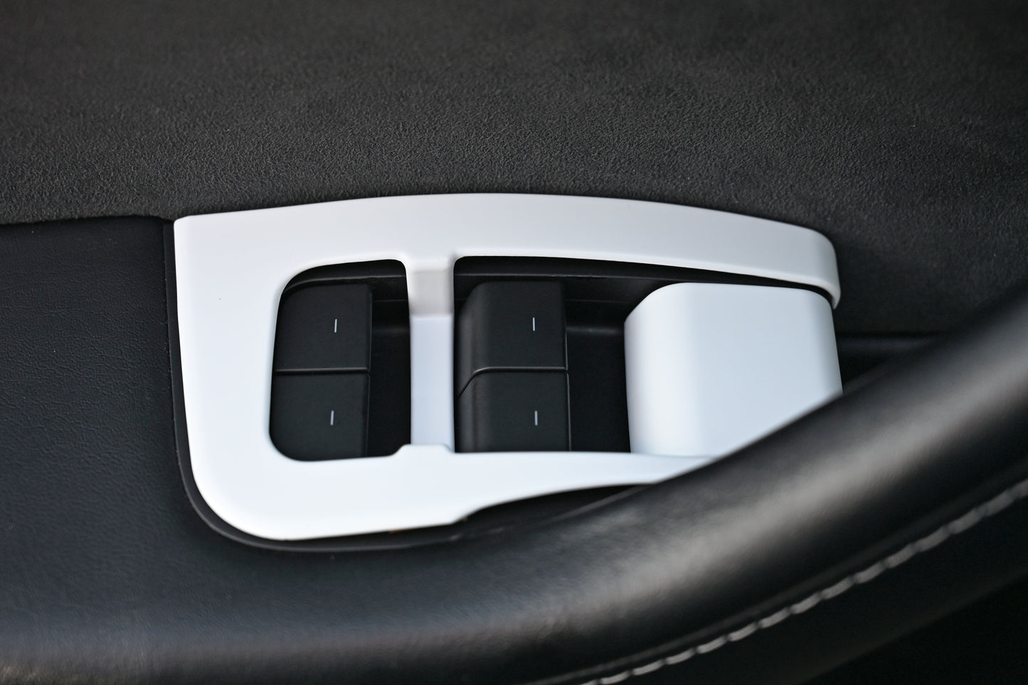 14Pcs ABS Plastic Tesla Model 3/Y 2020-2024  Window Control Panel Cover Door Kit Matte White