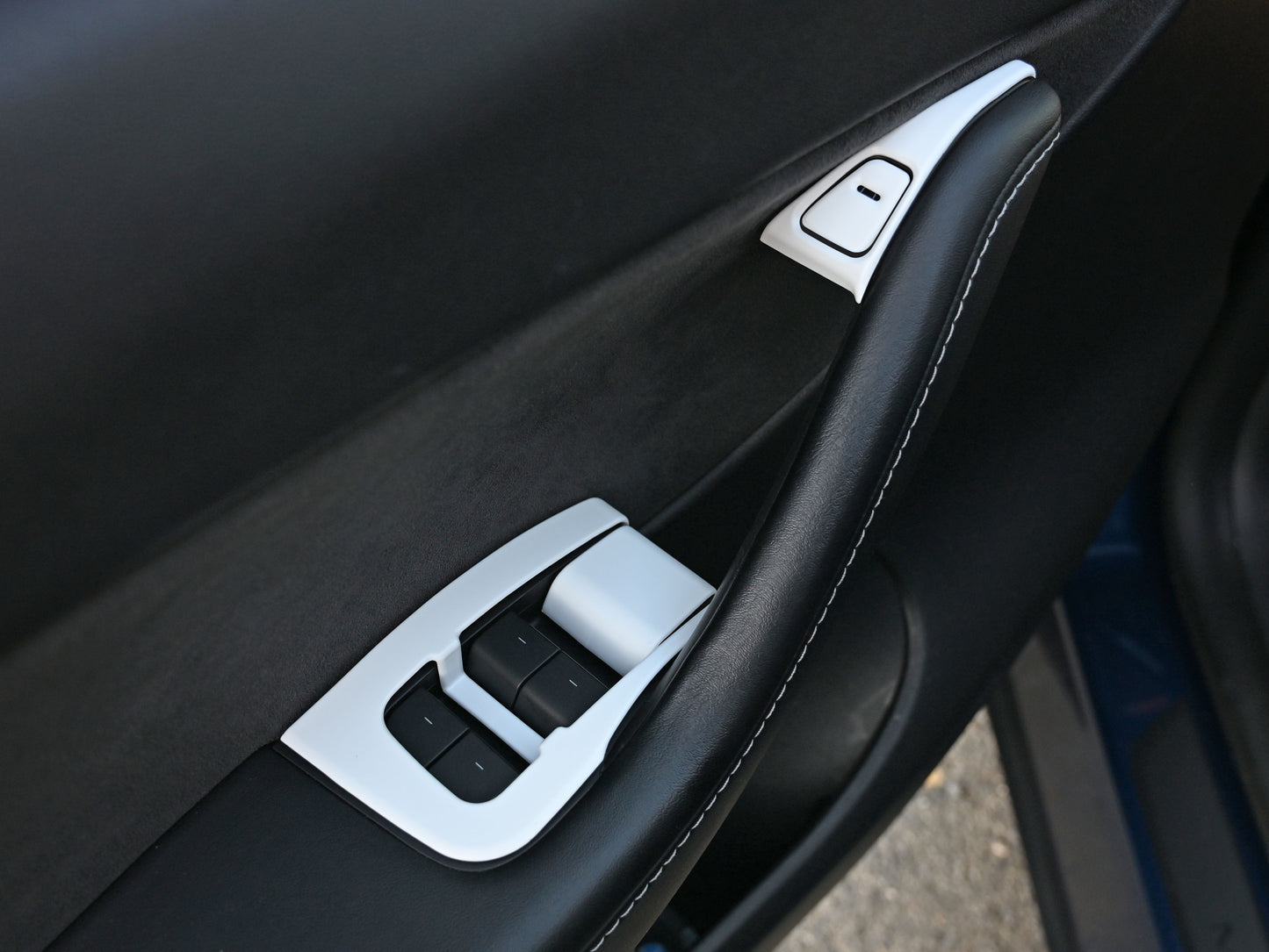 14Pcs ABS Plastic Tesla Model 3/Y 2020-2024  Window Control Panel Cover Door Kit Matte White