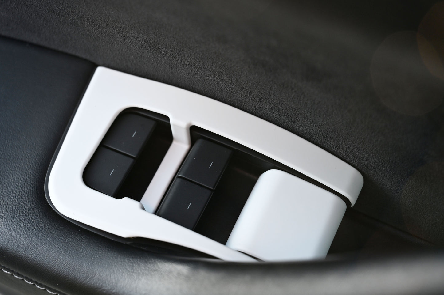 14Pcs ABS Plastic Tesla Model 3/Y 2020-2024  Window Control Panel Cover Door Kit Matte White