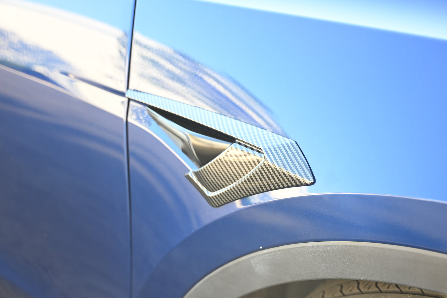 ABS Tesla Model 3 Y 2017-2022 Side Camera Protection Cover Side Air Flow Camera Vent Cover Decor Trim Accessories Protection Outside Matte Carbon Fiber Print