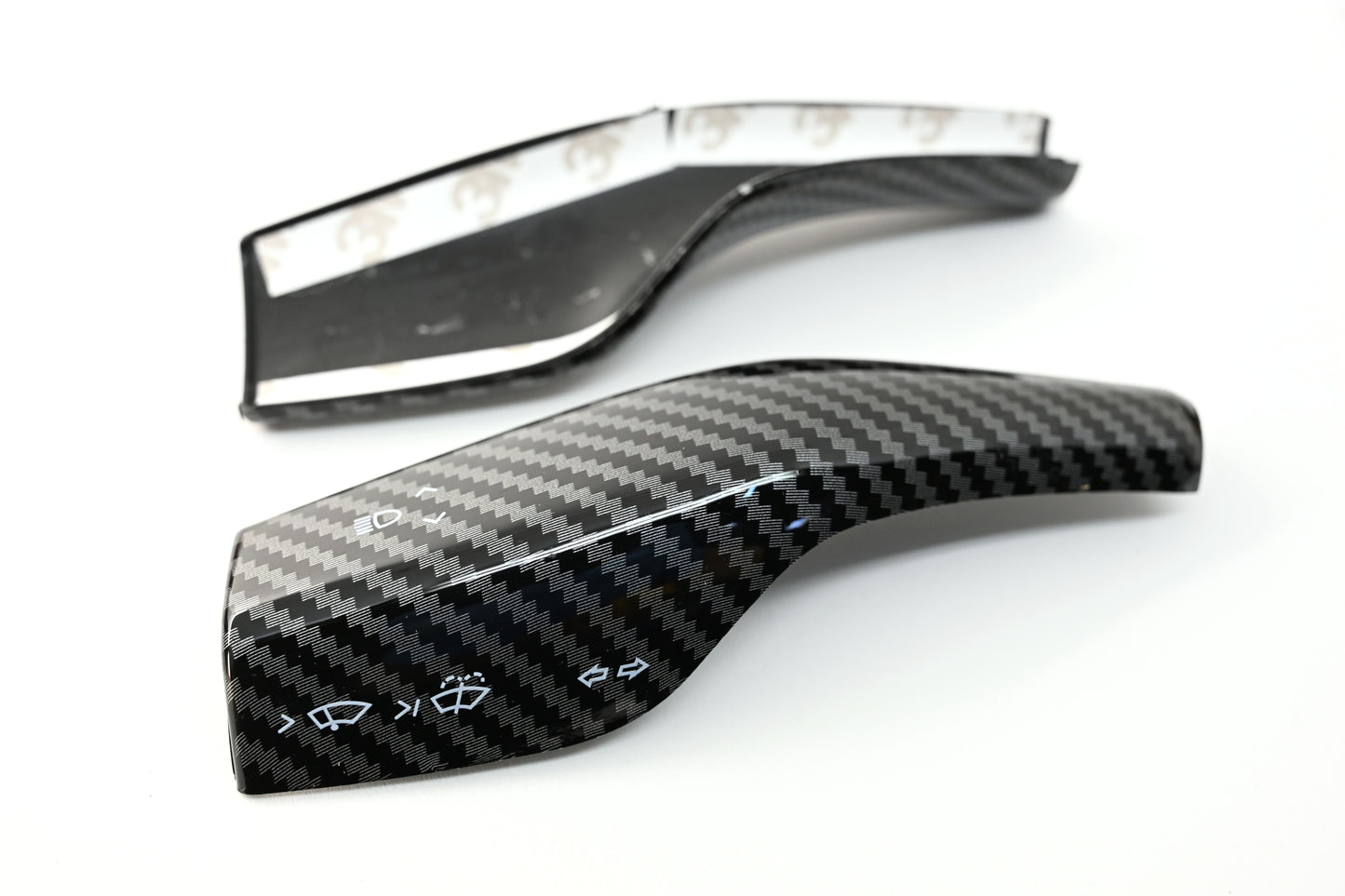 Tesla Model 3 Model Y Shifter Cover Gloss Black Carbon Fiber Print