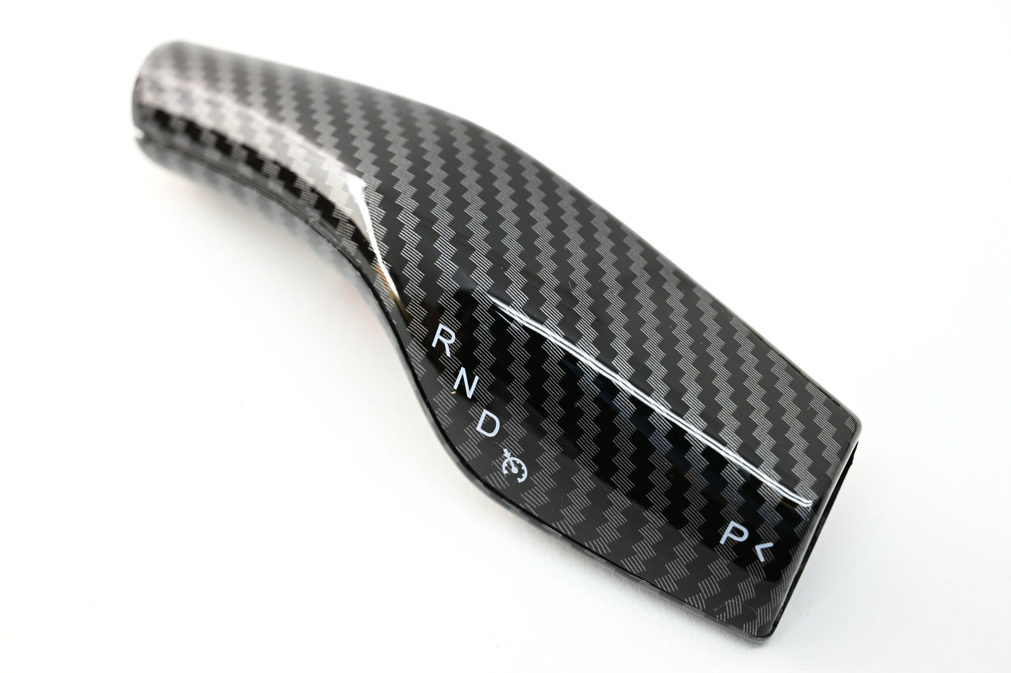 Tesla Model 3 Model Y Shifter Cover Gloss Black Carbon Fiber Print