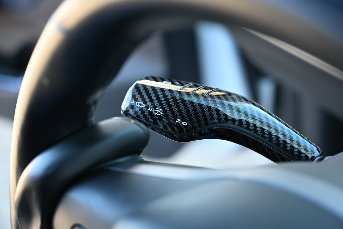 Tesla Model 3 Model Y Shifter Cover Gloss Carbon Fiber Print