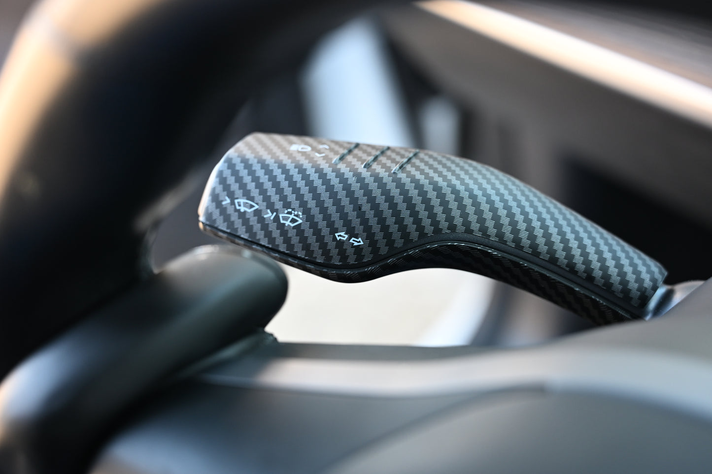 Tesla Model 3 Model Y Shifter Cover Matte Carbon Fiber Print