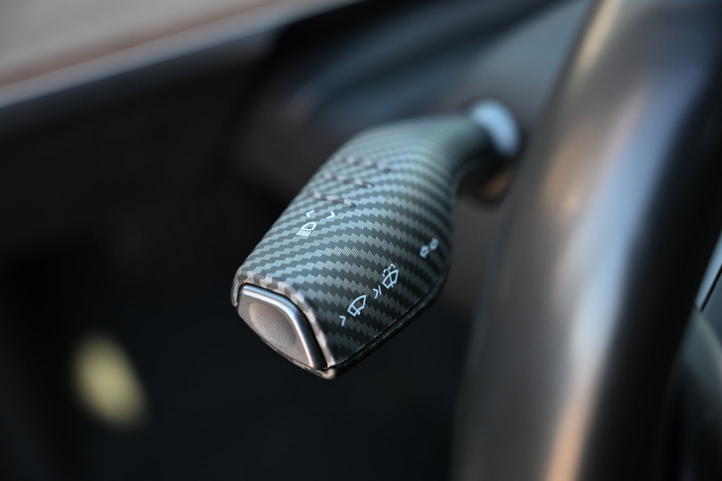 Tesla Model 3 Model Y Shifter Cover Matte Carbon Fiber Print