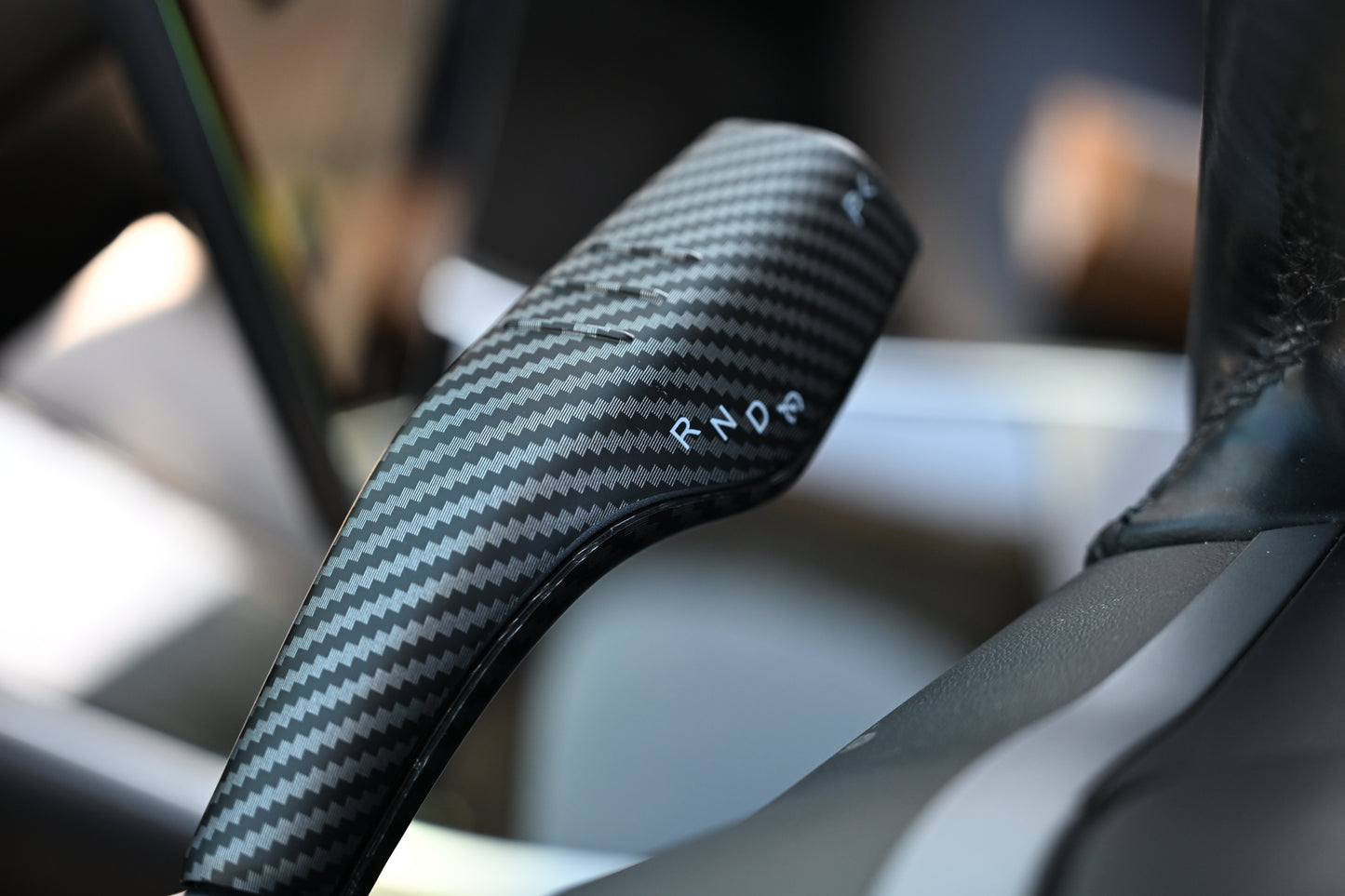 Tesla Model 3 Model Y Shifter Cover Matte Carbon Fiber Print