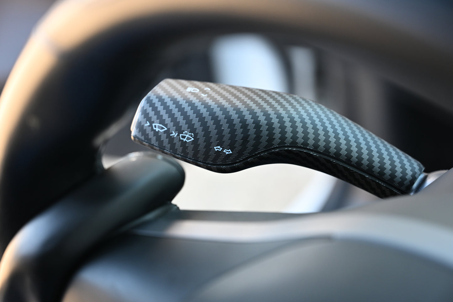 Tesla Model 3 Model Y Shifter Cover Matte Carbon Fiber Print