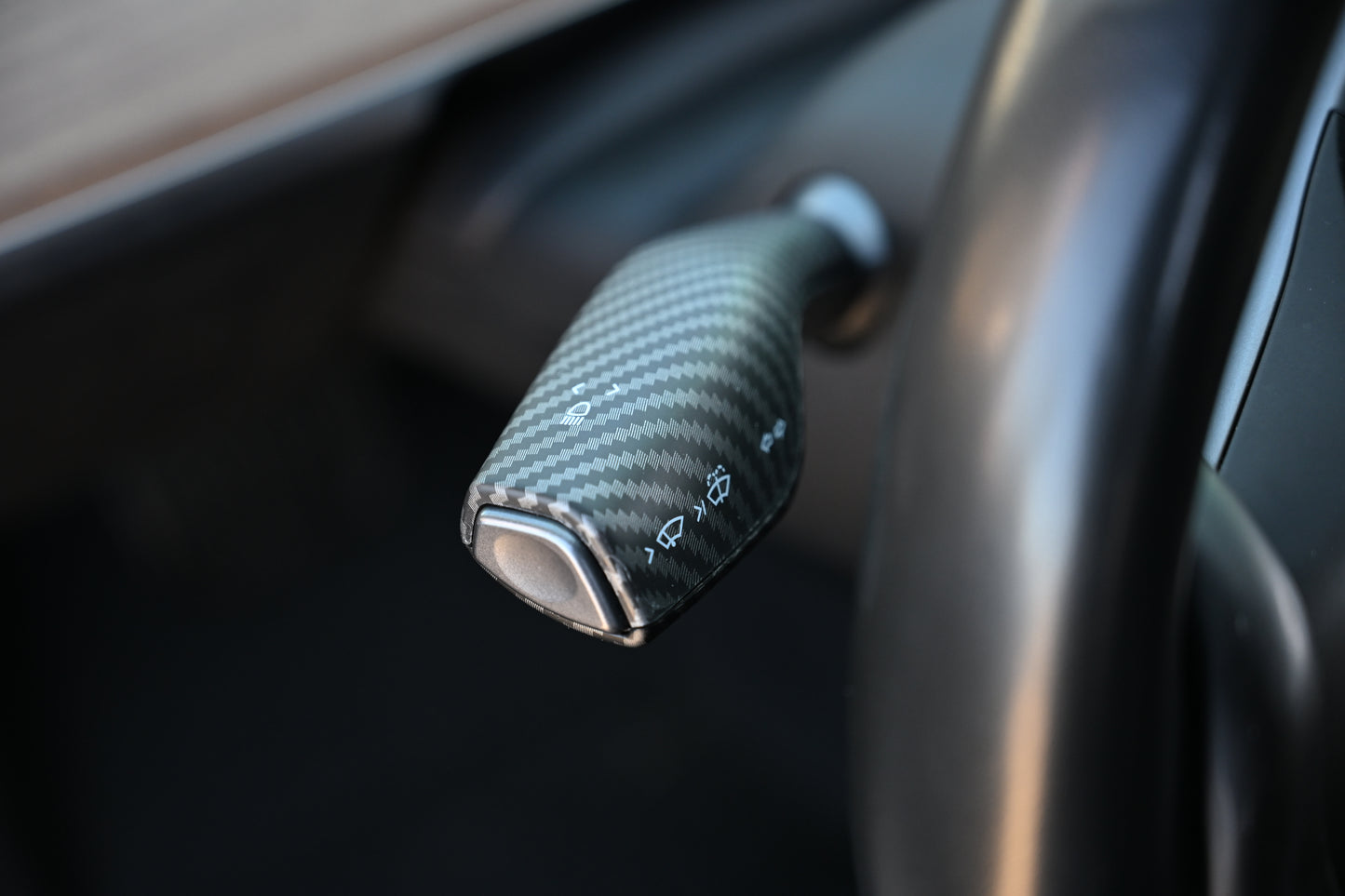 Tesla Model 3 Model Y Shifter Cover Matte Carbon Fiber Print