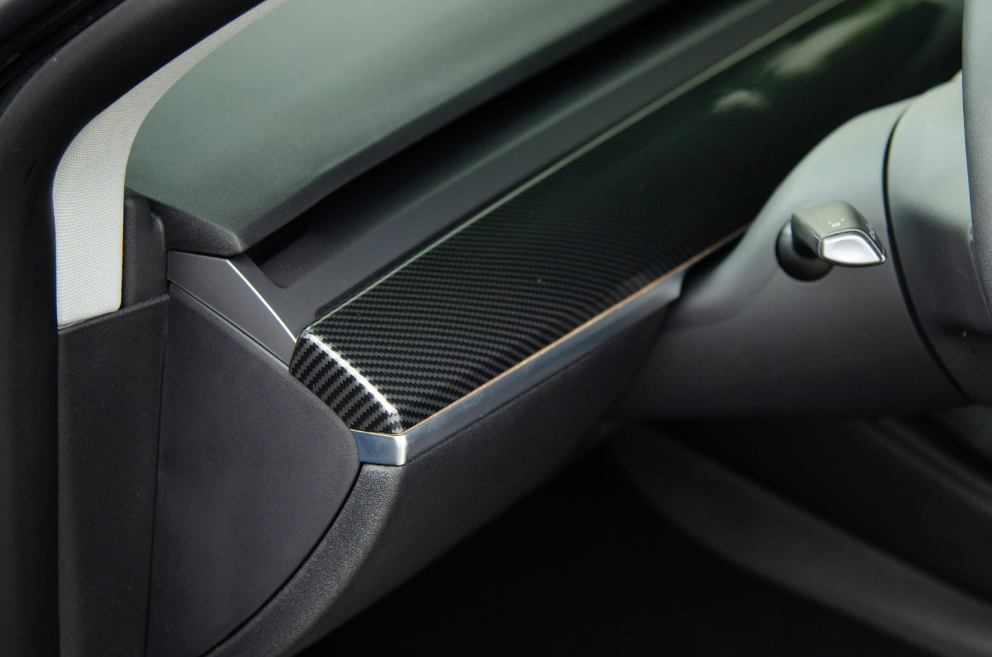 Tesla 2018-2022 Model 3 / 2020-2022 Model Y Dashboard Cover in Glossy Carbon Fiber 2 pcs