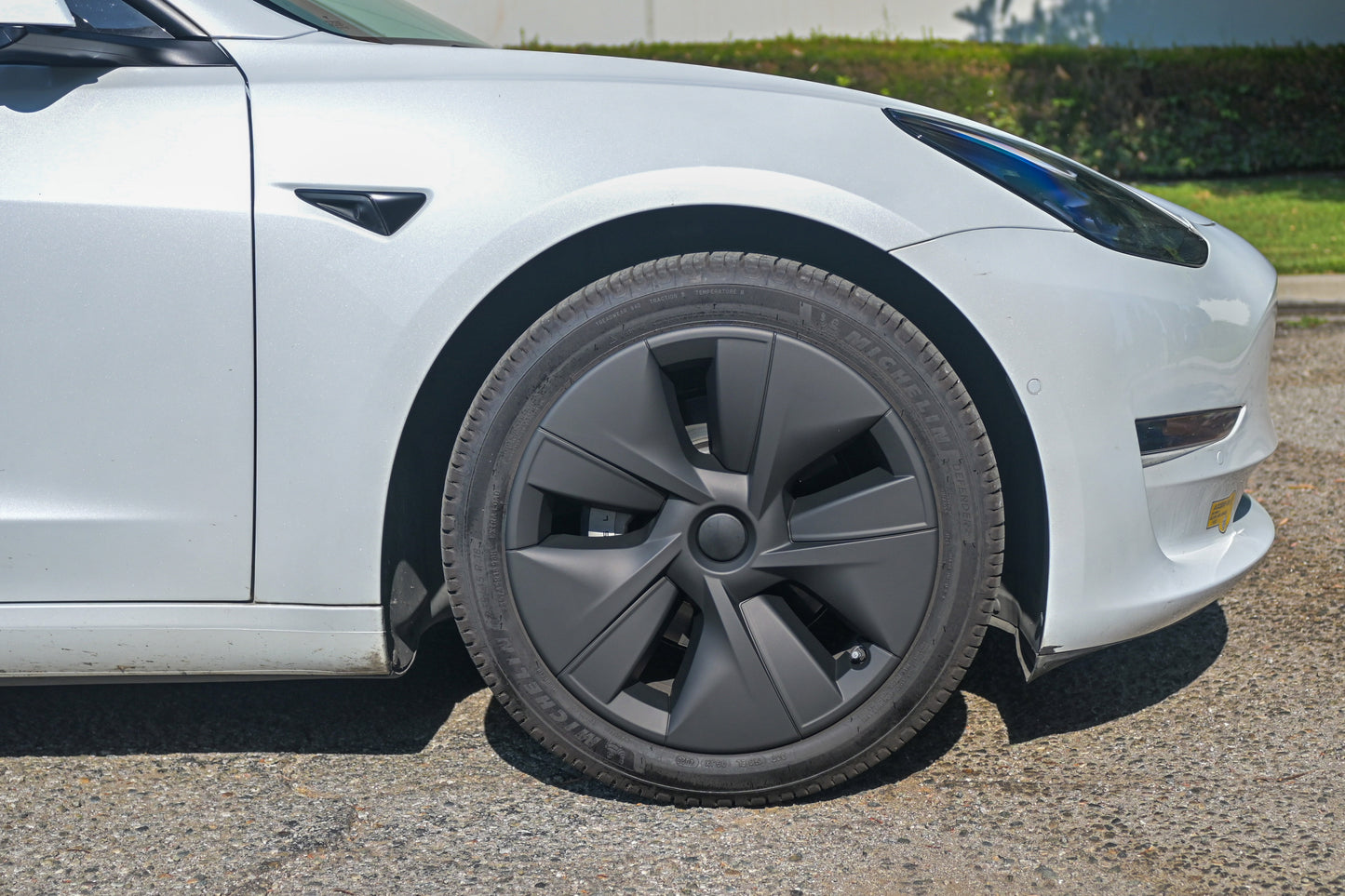 Kalla Tech 31062 Compatible 2017-2023 Tesla Model 3 Wheel Hubcaps Rim Cover Matte Black ABS Plastic 18 Inch Hub Caps Hubcap Wheel Cover Rim Skin Covers 4PCS
