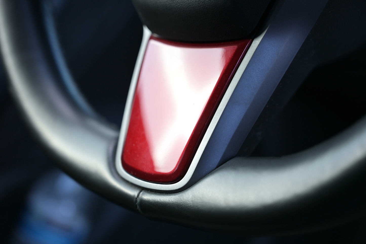 Compatible Tesla Model 3/Y Steering Wheel Scroll Button Trim Cover Interior Decorative Accessories Red