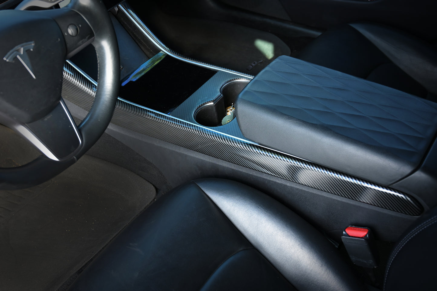 Tesla Model 3/Y accessory Carbon Fiber Print