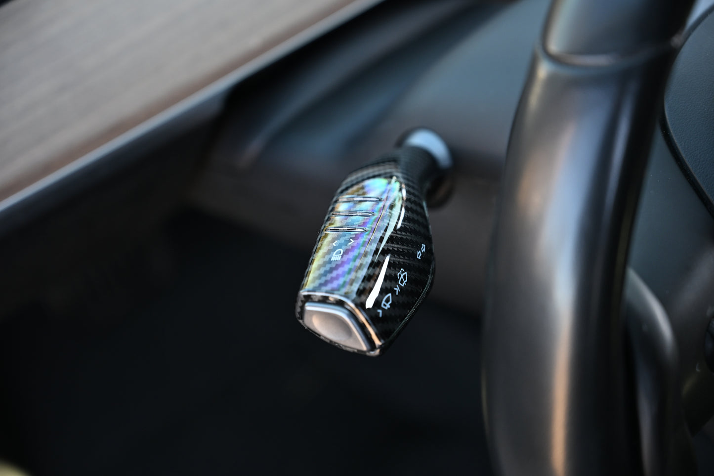 Tesla Model 3 Model Y Shifter Cover Gloss Carbon Fiber Print